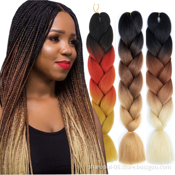 Jumbo Braiding Hair extension Sharopul Synthetic Ombre Hair Crochet Braiding Hair